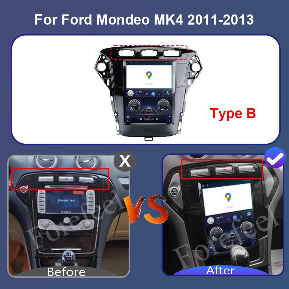 9.7 Inch Android 14 For Ford Mondeo MK4 2011-2013 For Tesla Style Car Radio Video Player No 2 Din Bluetooth 8 Core GPS Carplay