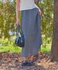 Collet Cooling Check Lightweight Air Pleated Flare Long Skirt [Black] 349Ck