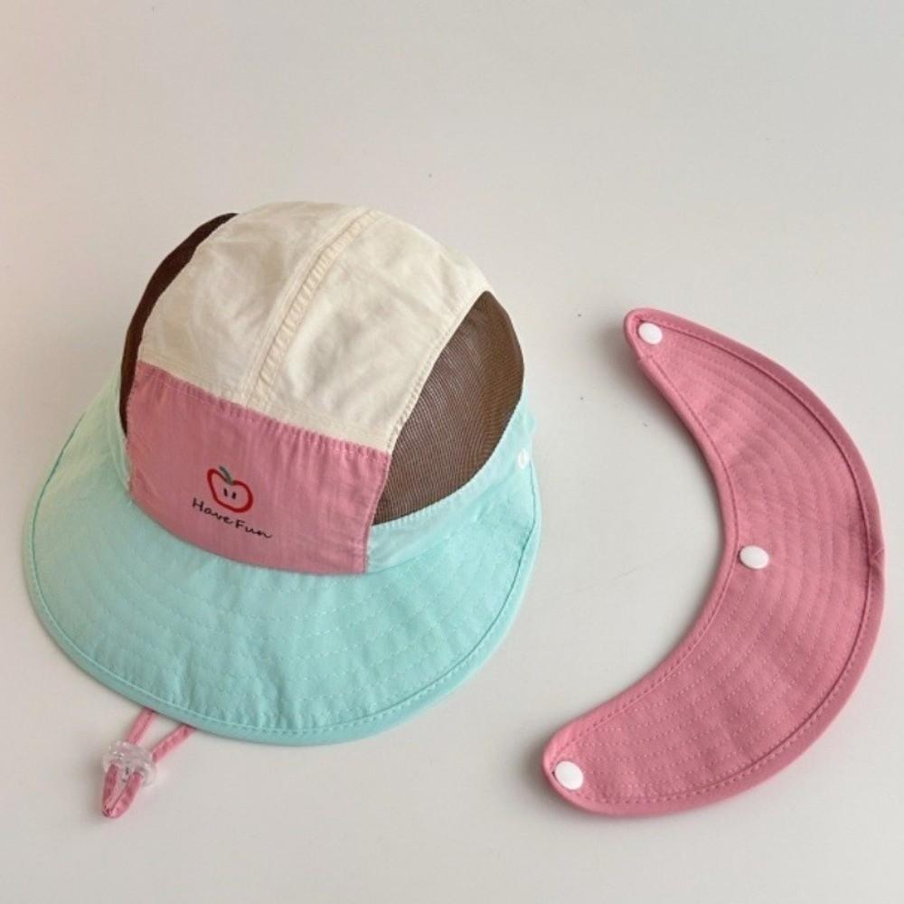 Macaron Color Children Sun Hat Breathable Detachable Cap Comfortable Quick-Dry Bucket Hat Boys