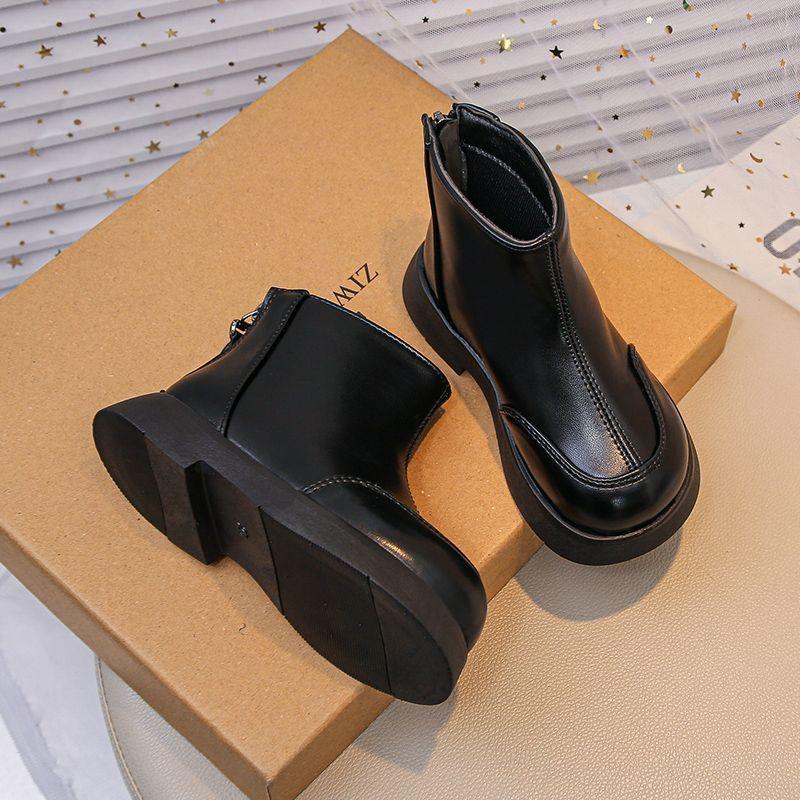 Children's Martin Boots Girls Boots 2025 New Children's Boots Baby Leather Boots Boys Autumn Round Head Leather Boots