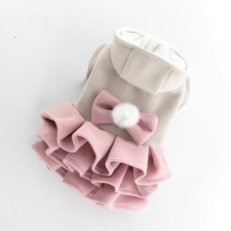 Pet Supplies Dog Clothes Autumn and Winter Thick Cat Princess Skirt Plus Velvet Puffy Skirt