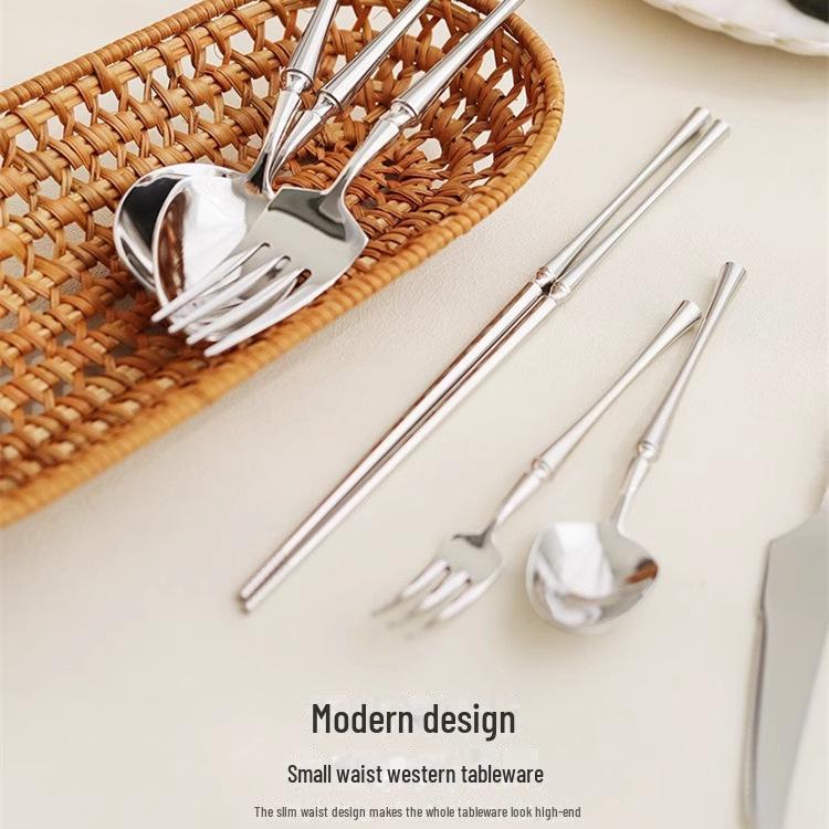 "Juego de Cubiertos Franceses de Acero Inoxidable 304": Cuchillo para carne, Tenedor, Cuchara, Utensilios de postre"