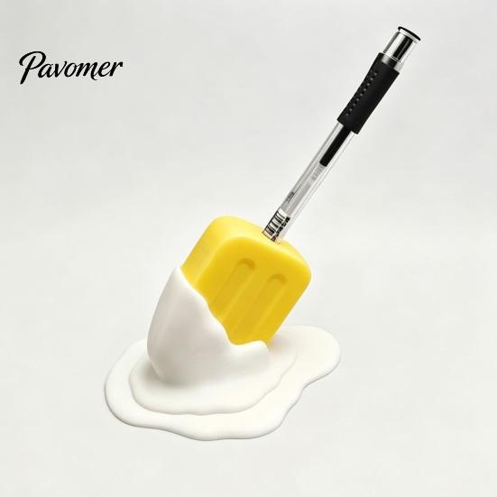Creative Pencil Cup Cute Melting Popsicle Pen Holder, Unique Decorative Stationery Organizer, Colorful Marker Holder Durable PLA Container for Office