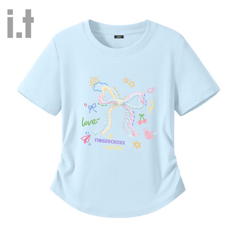 Fingercroxx IT Women s Ruched Slim Fit T-Shirt L
