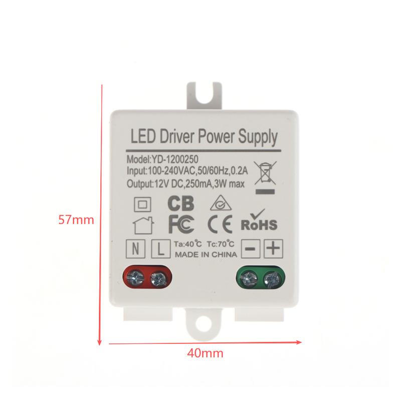 1PC DC12V 24V Power Supply Constant Voltage Switching 3W 6W 12W Lighting LED Transformer 250 500mA 600 830mA 1.0mA Power Adapter