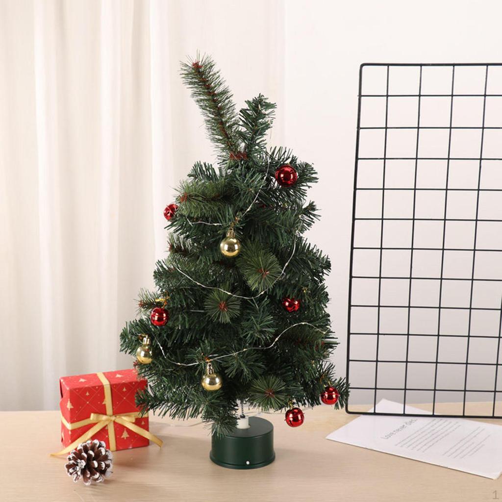 Lighted Tabletop Artificial Christmas Tree Ornament Gift Art Crafts Desktop Xmas for