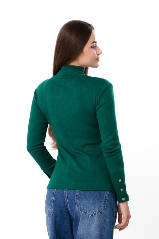 Women's Angora Long Sleeve Top – Decorative Buttons On Cuffs, Demi-season 8456-088 HC
