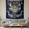 Valhalla Be Brave Tapestry Wall Hanging, Viking Warrior Quote, Wall Decor for Bedroom Living Room Dorm