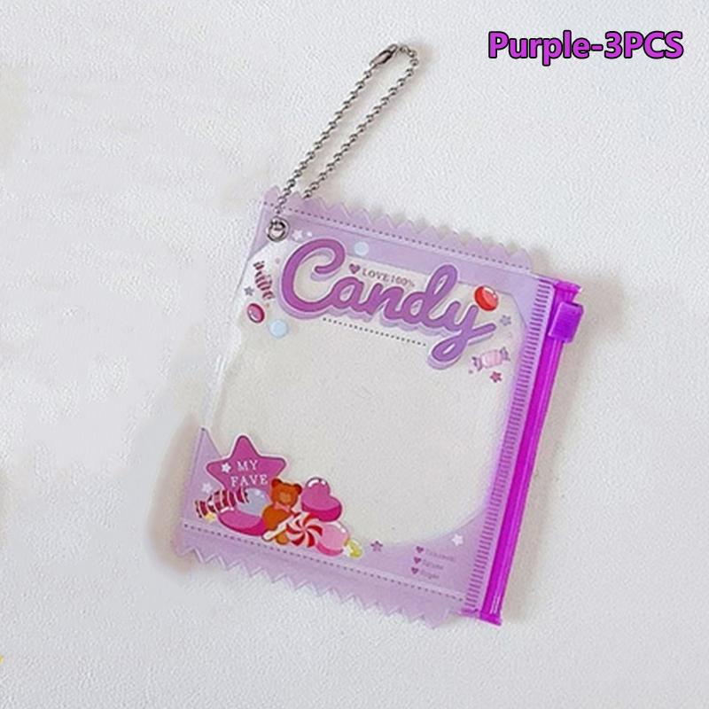 1/3Pcs Mini Anime Badge Storage Bag Protective Shell Toy Doll Bag Transparent Display Bag Pendant Hanging Keychain Decor Gift
