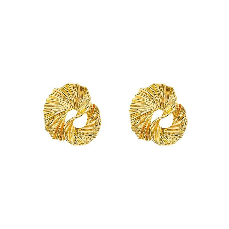 European and American style irregular texture twisted stud earrings light luxury high temperament earrings earrings