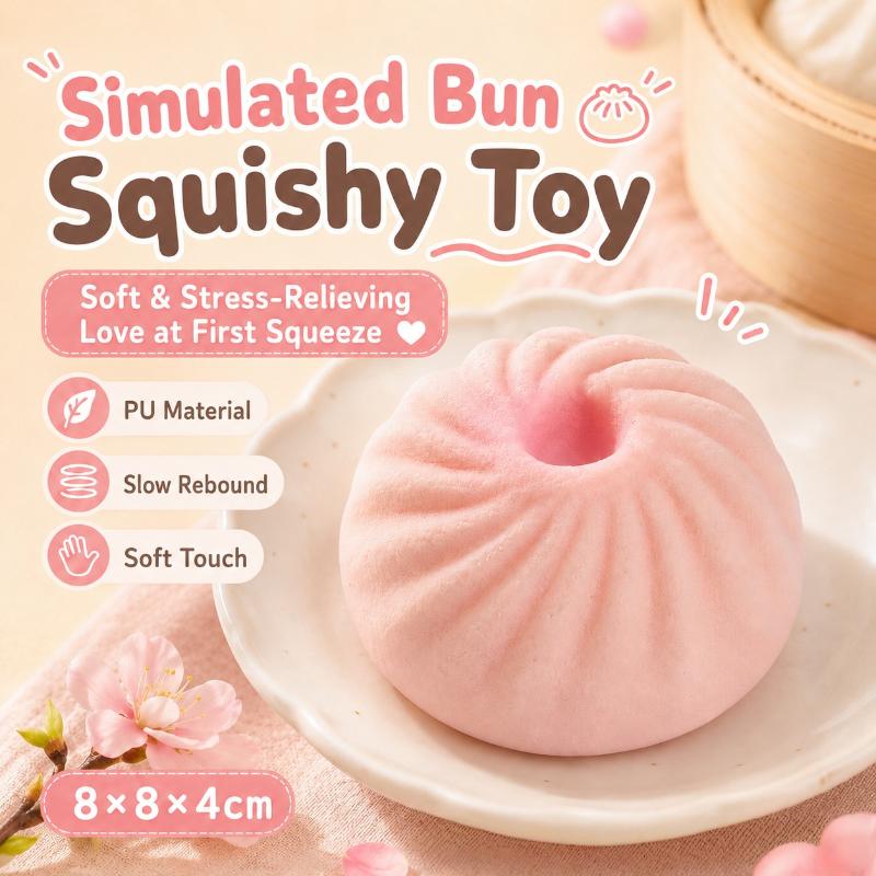 1Pcs Pu Simulation Steamed Bun Slow Rebound Stress Relief Squeezing Toy Food Decompression Toys Birthday Gift