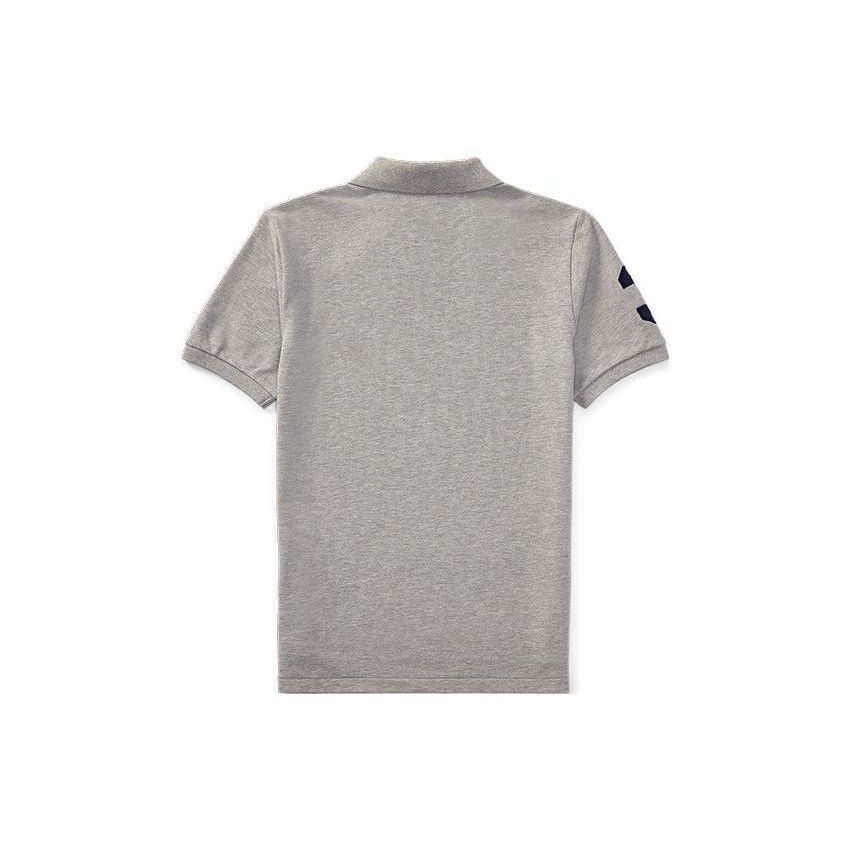 Polo Ralph Lauren Kids SS22 Logo Digital Embroidery Cotton Short Sleeve Polo Shirt Kids tops Gray CWPOKNIYN820131-050