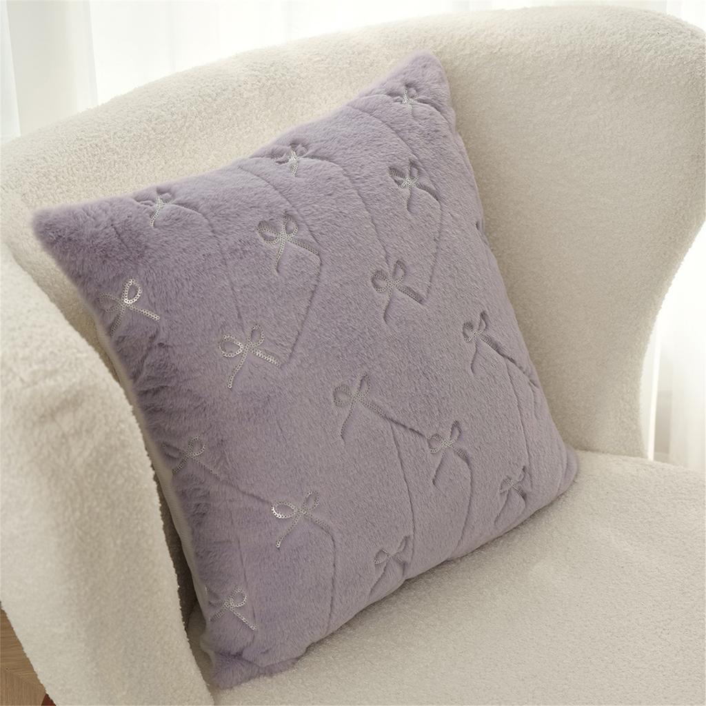 Elegant Bowknot Designs Polyester Pillowcase Quick Drying Machine Washable For Sofa Bed Nursery Home Accent