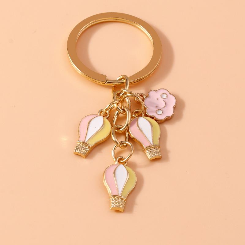 

Cute Enamel Hot Air Balloon Keychain Cloud Key Rings Pendants for Men Women Key Holder Handbag Charms Pendants DIY Jewelry Gifts