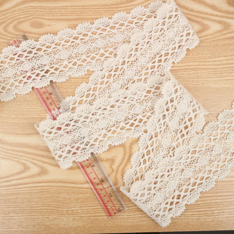 Wide-Edged Cotton Thread Lace Accessories Decorative Lace Ribbon Hollow Lace Book White Trim Printed Pattern Webbing