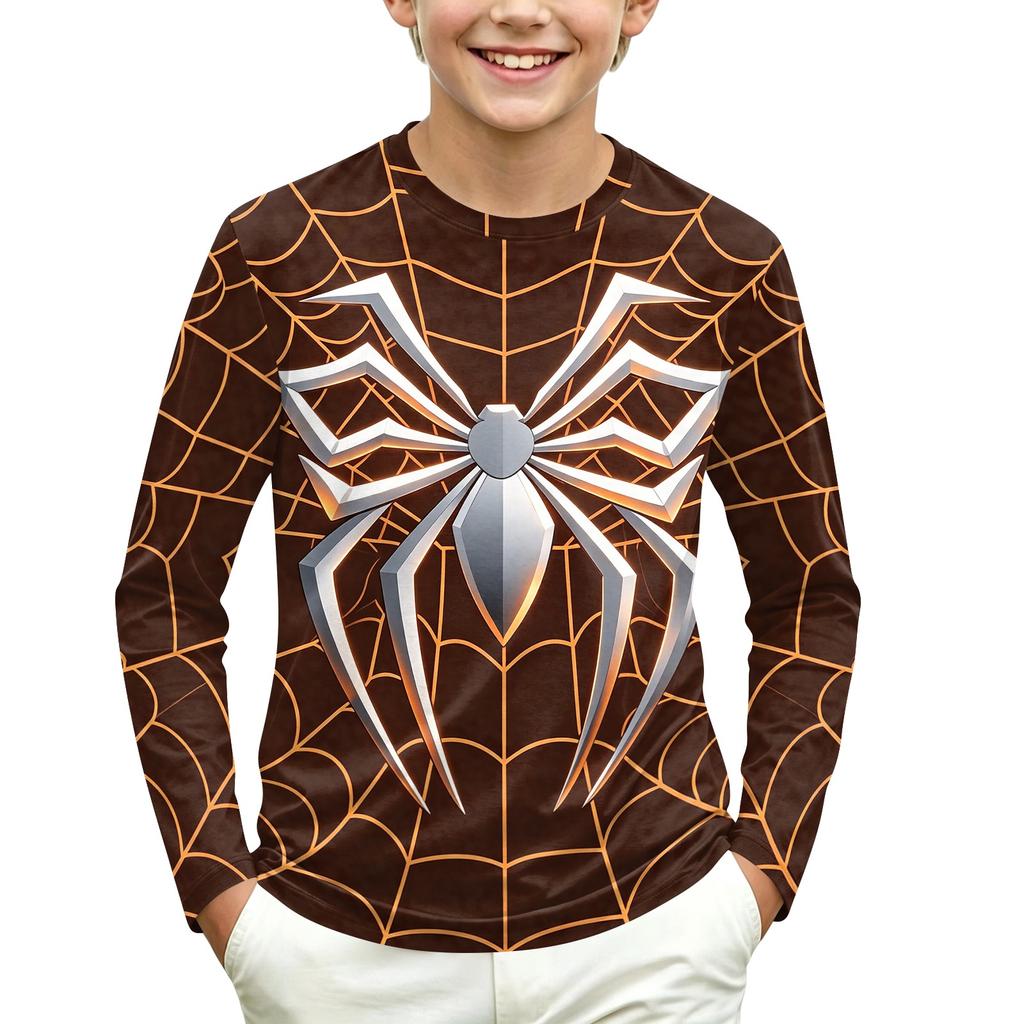 Children's Long Sleeve Round Neck Printed T-Shirt for Daily Casual Wear