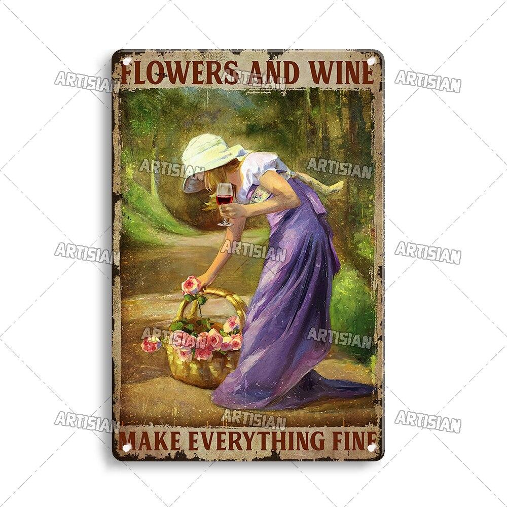 Artisian Gardening Metal Poster Flower Plant Tin Sign Decorative Wall Plaque for Garden Garage Bar Pub Club Hotel Cafe Kitch