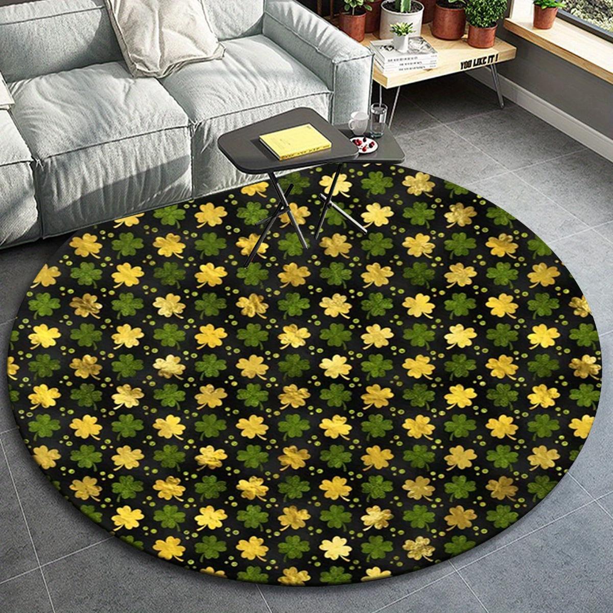 

1pc Lucky Four Leaf Clover Pattern Round Floor Mat, Non-slip for Living Room Bedroom Chair Carpets Home Decor Gifts, Home Decor Room Decor O 80cm by 80cm