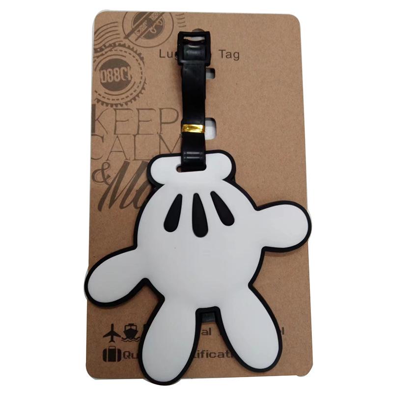 Cute Cartoon Bowknot Silicone Luggage Tag - White Palm Design