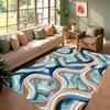 Modern Wave Stripe Area Rug Carpet Mat Home Decoration Abstract Art Pattern Non Slip Floor Rug for Living Room Bedroom Decor