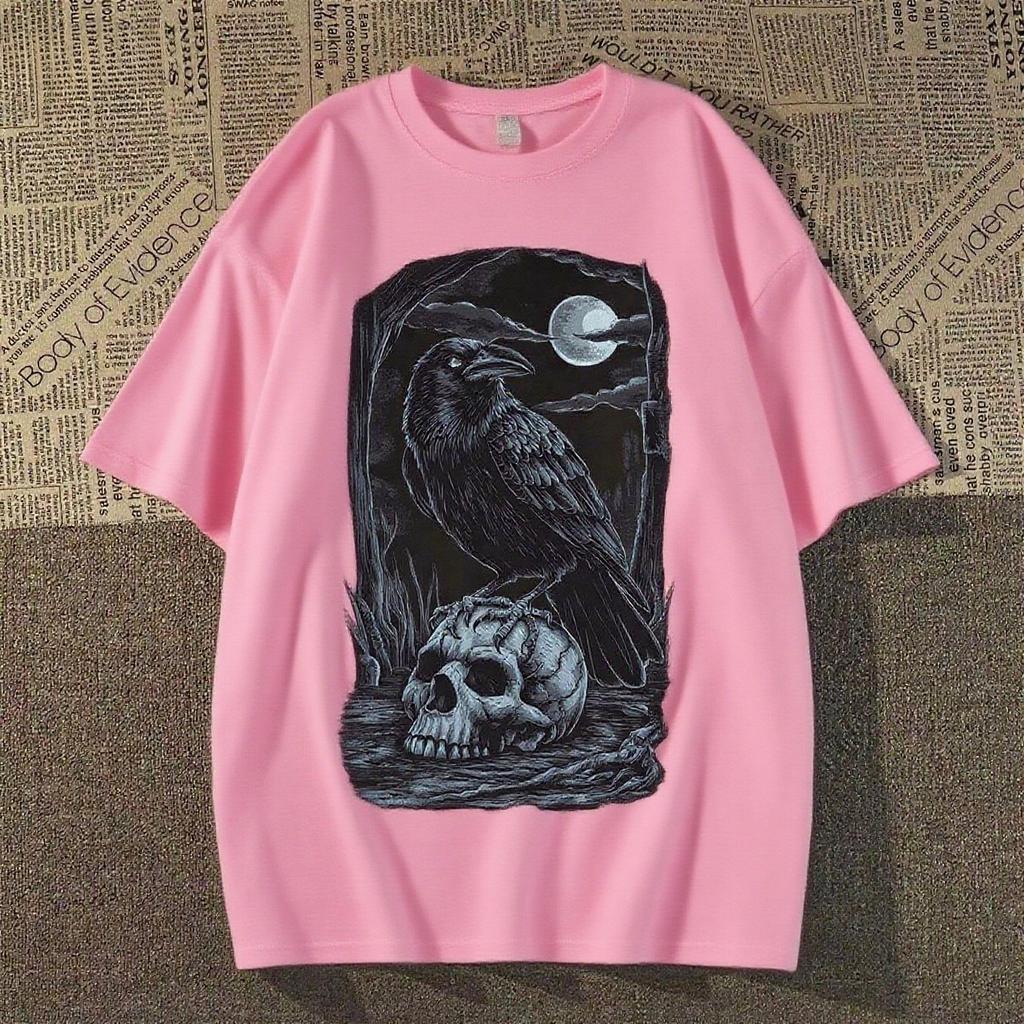 2025 American Devil Style Printed Short-sleeved Summer Casual Fashion Top Crew Neck Cotton Cool Breathable T-shirt