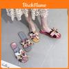 Stylish Women's Bow Sliders Silky Butterfly Sandals Perfect For Summer Beach Parties