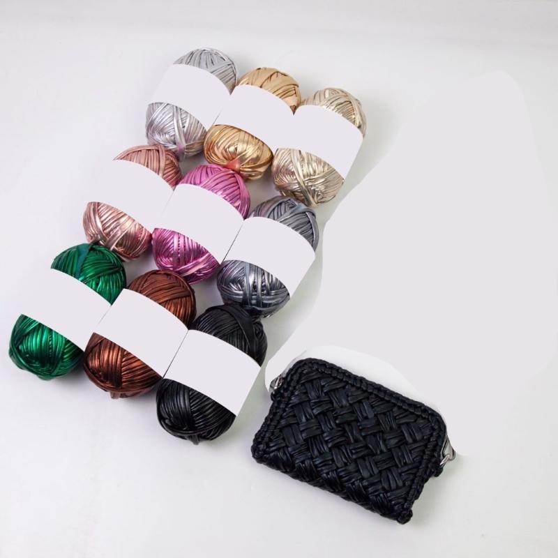 6 Pieces Crochet Yarn Metallic T-Shirt Yarn Fabric Cloth Knitting Yarn Polyester Yarn for Bag Cushion Knitting