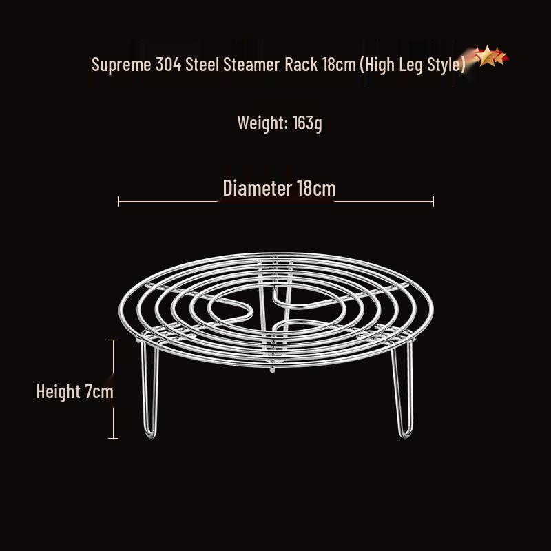 304 Stainless Steel Steaming Rack - Insulated Separator for Household Steamed Dishes with High & Low Feet Configuration.