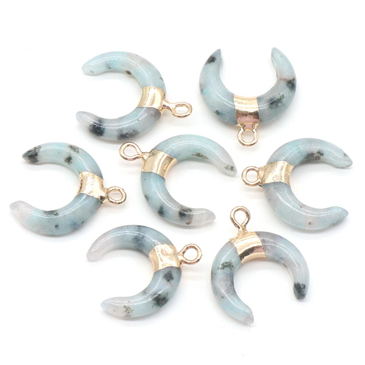 

Кулон из натуральных камней в форме луны, кристально чистый кварц, обсидиан, подвески для изготовления ювелирных изделий, ожерелье, серьги, аксессуары 15x18 мм 2Pc/15x18mm-New Flash