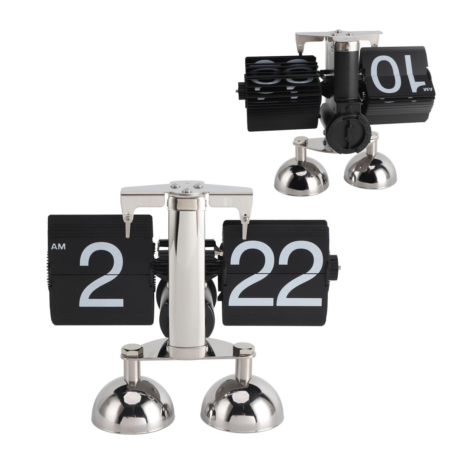 

Retro Digital Down Clock Desk Clock Mechanical Battery Powered Decor 2 Legs 12 Hour