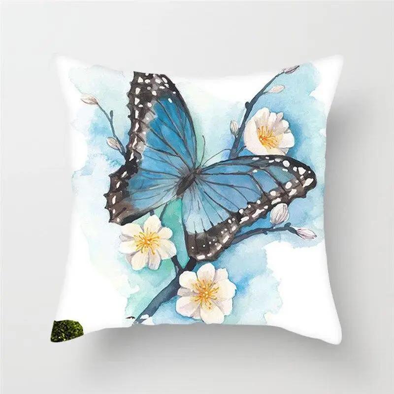 Schmetterling Kissenbezug Sofa Stuhl Tier Blume Kissenbezug Heimdeko Bemalt Umarmen