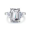 Emerald Cut Pink Zircon Diamond 925 Silver Ring for Women