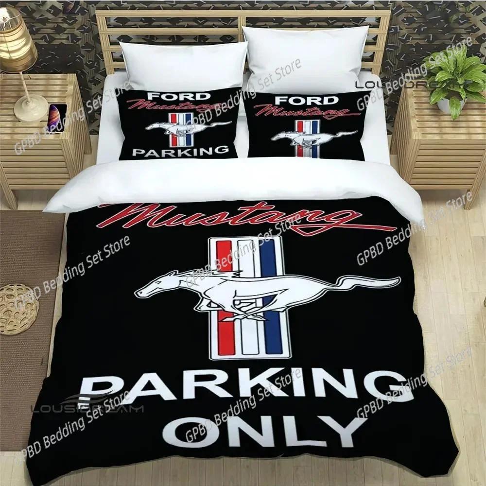 Mustang Car Logo Comfortable Duvet Quilt Cover Pillowcase Bedding Set Children Bedroom Decoration Home Textile