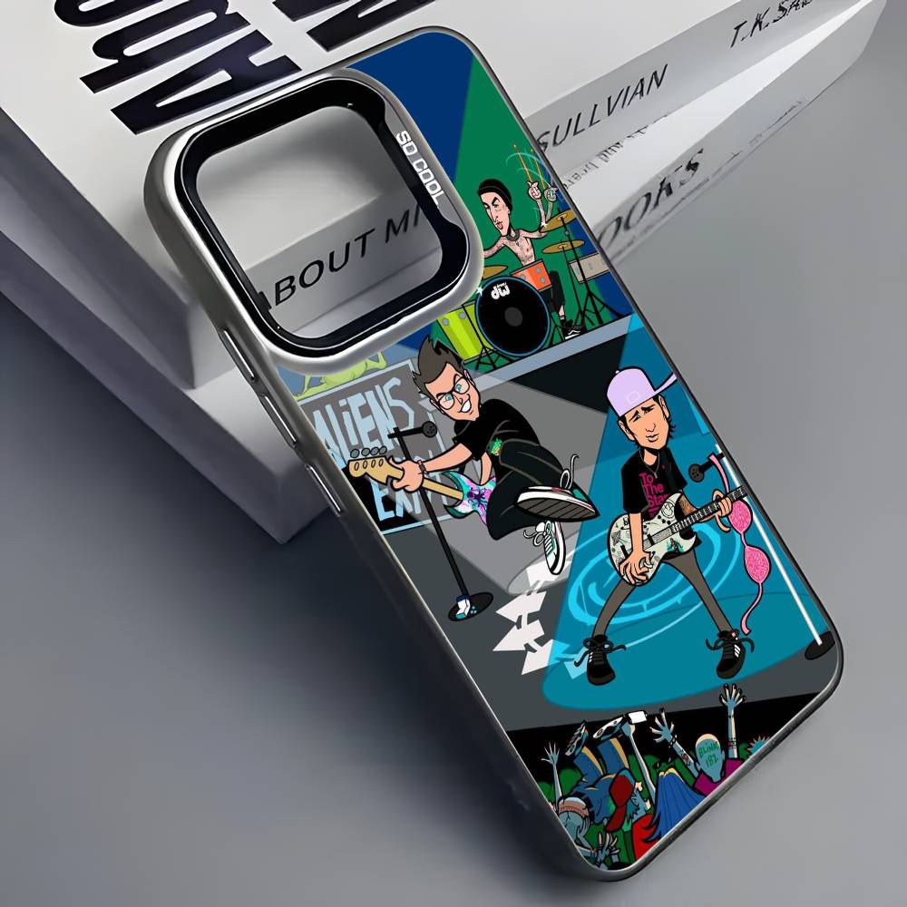 Band B-Blink-182 Phone Case For iPhone 16 15 14 13 12 11 Pro Max Grey Black Matte Laser Metallic Aurora Funda