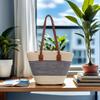 Women's Large Straw Beach Tote - Summer Handbag, Seaside Shoulder Bag, Vegetable Basket Style