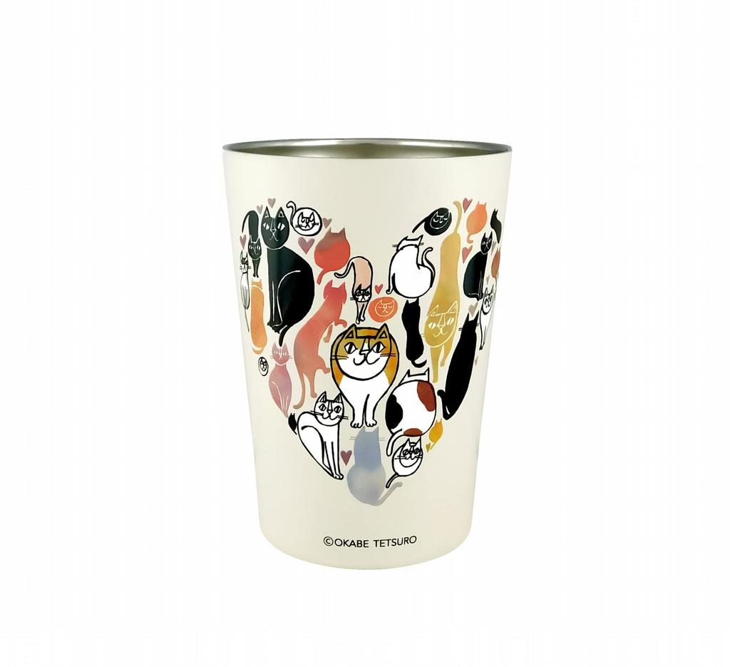Tetsuro Okabe 2-Way Vacuum-Sealed Tumbler, Medium [Let's Make a Heart Together] 226-016
