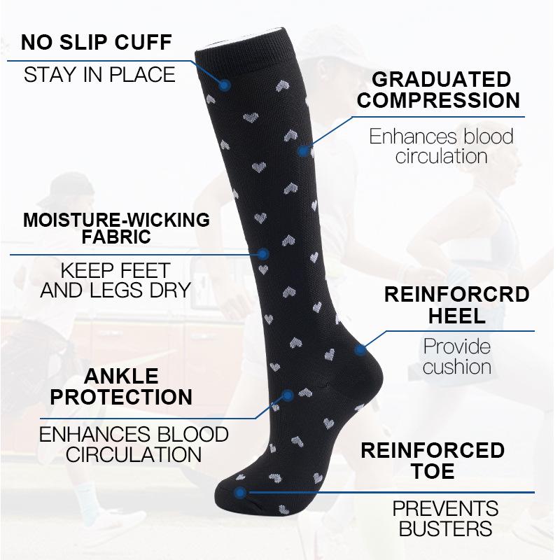 Herbst Damen Europäische & Amerikanische Sport Kniehohe Kompressionssocken, Hochelastische Schlankheits-Wadensocken