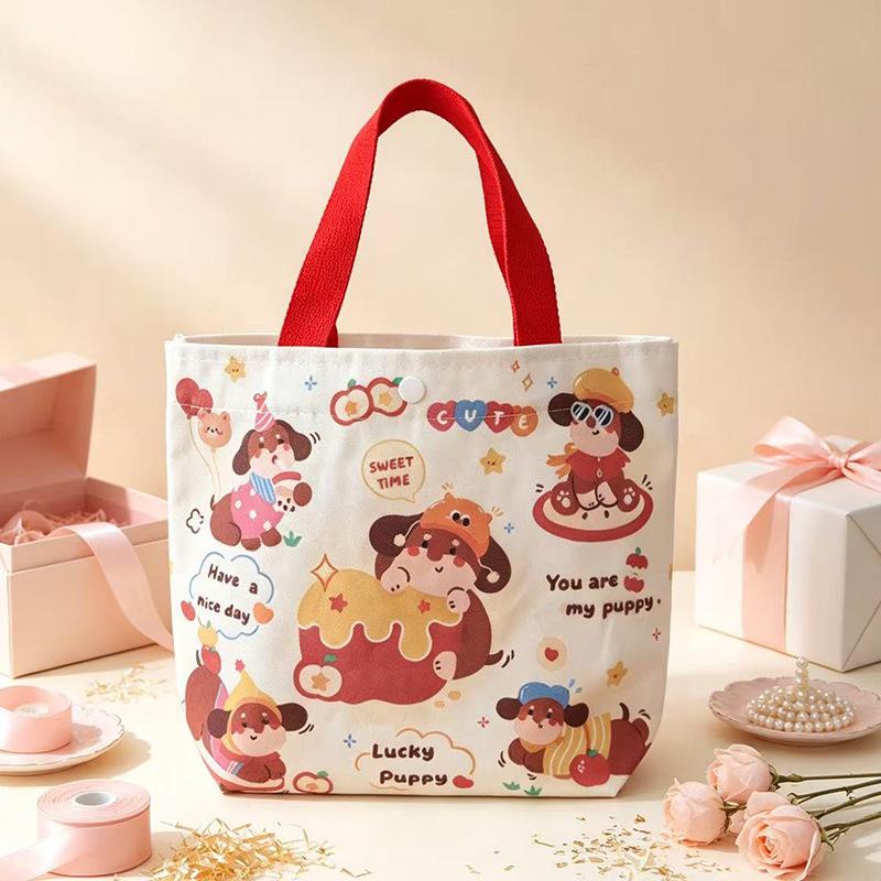 Cartoon Canvas Gift Bag for Birthdays, Festivals, Souvenirs, and Outings – Eco-friendly & Durable