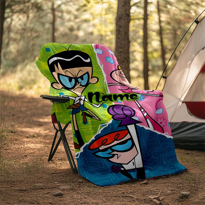 Personalized Custom Name Blanket - Dexter's Laboratory Print Design,Blanket for Sofa,Bed,Travel,Camping - Soft and Warm, Great Gift