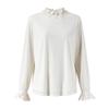 Qiusuiyiren Elegant 3D Floral Velvet Lace Stand-Collar Blouse
