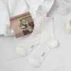 5 Pairs of Female Spring and Summer Thin Style Bow Lace Mesh All Match In The Tube Cotton Socks