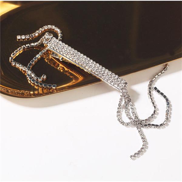 Fashion Rhinestone Tassel Hair Barrettes for Women Hair Clips Hairpin Hair Accessories