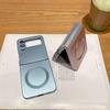 Case for Samsung Galaxy Z Flip 5 4 3 5G Wireless Charge Magsafe Cover Metallic Paint Silicone Shell Lens FIim for Z Flip5 Flip4