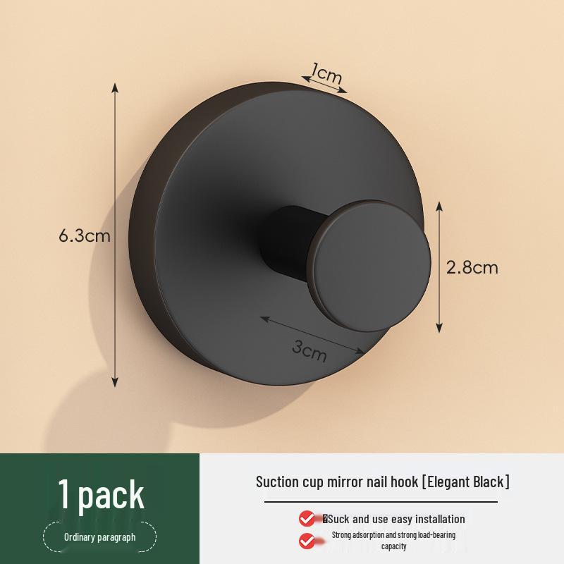 Stainless Steel No-Drill Suction Cup Hook for Kitchen & Bathroom Towels and Clothes