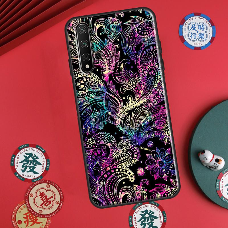 Indian Floral Henna Mandala For Huawei P20 P40 P30 Lite P60 Pro Nova 12s 11i 12i 10 9 SE 5T Y91 Y90 Y60 Y70 Y72 Y61 Case