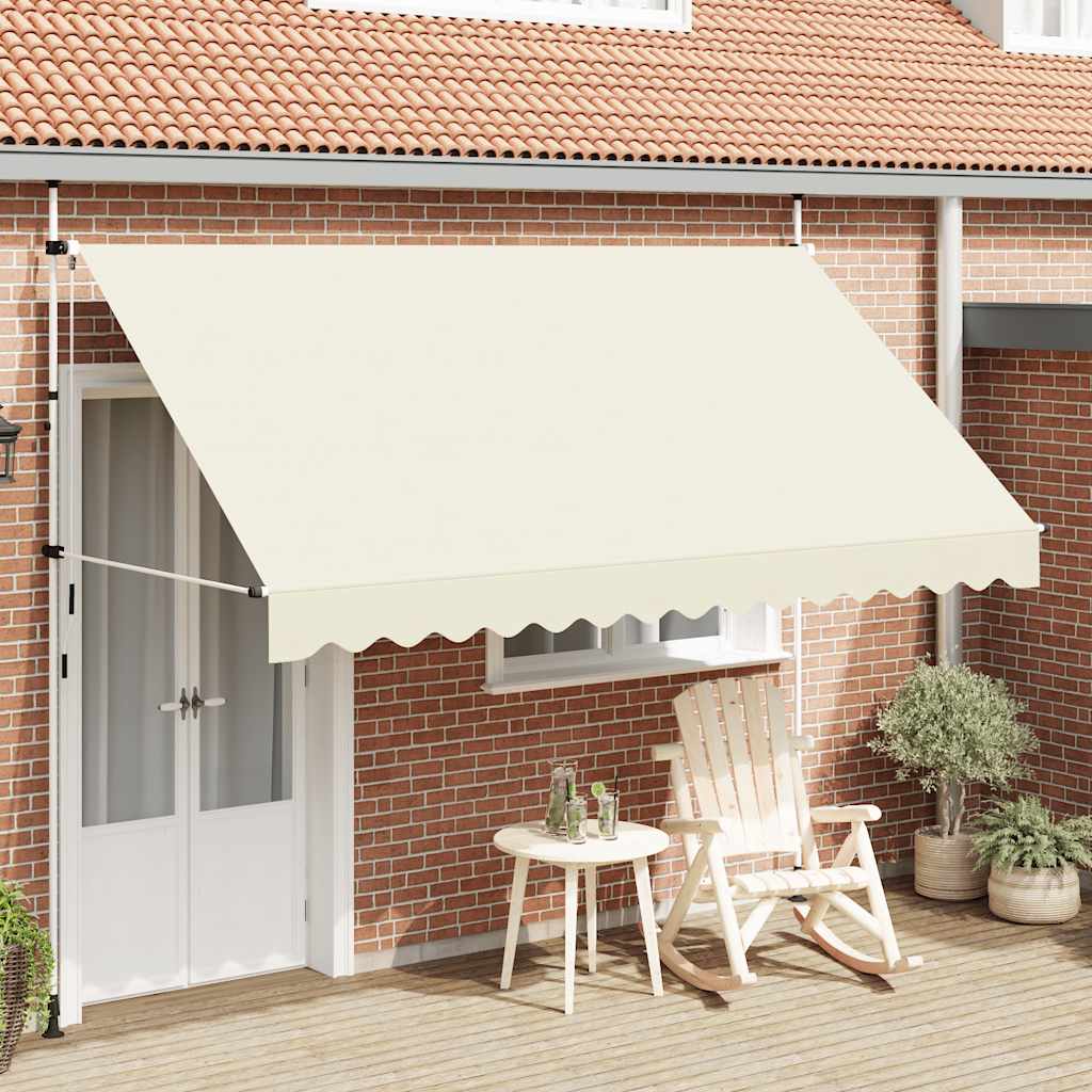 Retractable Awning Manual Operation 350 Cm Cream White