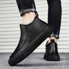 Schwarze Herren Stiefeletten Luxus Designer Herrenstiefel Plateau Reißverschluss High-Top Freizeitschuhe Vielseitige Bequeme Lederschuhe Neu