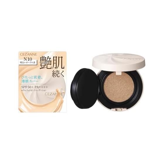 Cezanne Serum Cushion Foundation N10 Bright ocher type 11g Close-fitting, thin film cover. Shiny skin cushion foundation.