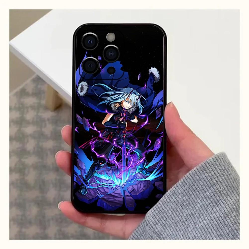 T-Tensei Slime R-Rimuru Anime Handyhülle Für Apple iPhone 15,14,13,12,11,Pro,X,XS,Max,XR,Plus,Mini Weiche Schwarze Hülle