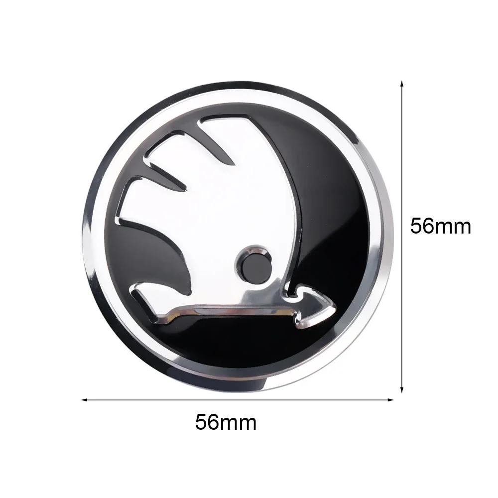 Car Sticker 2025 Hot 4Pcs 56/60mm Car Tire Hub Center Cap Wheel Cap Badge Sticker For Skoda S Fabia Superb Octavia Rapid Karoq V